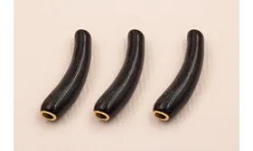 Tubo curvado S.Steel 316L Esmalte negro 21*5mm / Cuentas Metálicas de Acero Inoxidable