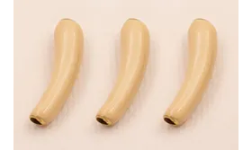 Tubo curvado S.Steel 316L Esmalte Crema 21*5mm / Cuentas Metálicas de Acero Inoxidable
