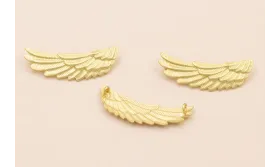 Ala Doble anilla 33*20mm Oro Mate / Cuentas Metálicas de Latón / Zamak