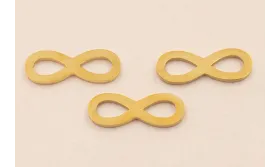 Símbolo Infinito Acero Inox 15*6mm Oro / Cuentas Metálicas de Acero Inoxidable