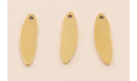 Colgante Gota Acero Inox. 15*4mm Oro / Cuentas Metálicas de Acero Inoxidable