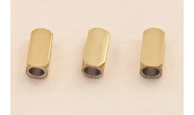 Rectangulo cubico Acero Inox 2*4mm Oro / Cuentas Metálicas de Acero Inoxidable