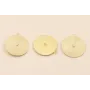 Colgante Disco rayado de 30mm O.mate Esmalte Beige / Cuentas Metálicas de Latón / Zamak