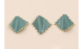 Colgante Rombo eslamtado ribetes 26*26mm Azulado / Cuentas Metálicas de Latón / Zamak