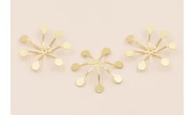 Estrella de satelites 2 capas 25mm Oro Mate / Cuentas Metálicas de Latón / Zamak