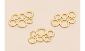 Pieza de 6 Aros 20*12mm Oro Mate / Cuentas Metálicas de Latón / Zamak