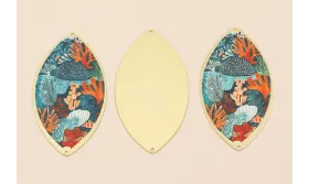 Ovalo 60*33  Oro Mate Mar y Corales / Cuentas Metálicas de Latón / Zamak
