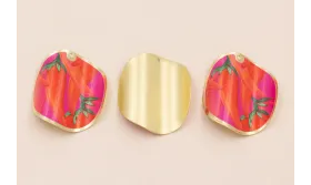 Disco ondulado de 40mm Oro Mate Pimientos / Cuentas Metálicas de Latón / Zamak
