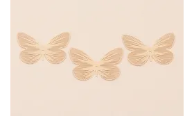 Mariposa Plana 36*25mm Rosa Palo / Cuentas Metálicas de Latón / Zamak
