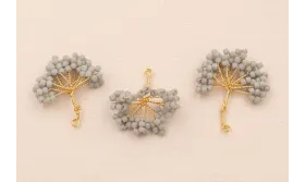 Ramillete 16 pétalos de Abalorio  20*20mm Gris / Cuentas Metálicas de Latón / Zamak
