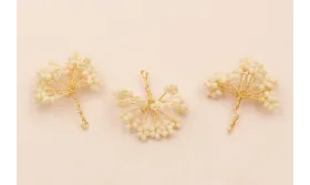 Ramillete 16 pétalos de Abalorio  20*20mm Crema / Cuentas Metálicas de Latón / Zamak