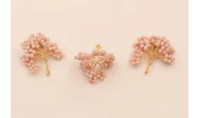 Ramillete 16 pétalos de Abalorio  20*20mm Rosa / Cuentas Metálicas de Latón / Zamak