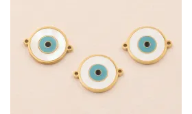 Entrepieza Ojo Turco Acero 316L 12*12mm esmaltado / Cuentas Metálicas de Acero Inoxidable