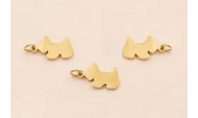 Colgante Perro Golden Terrier Acero 316L 10*7 Oro / Cuentas Metálicas de Acero Inoxidable