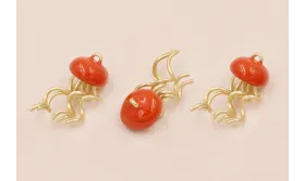 Cuenta Medusa 10*4mm y 20mmD.Mate Naranja / Cuentas Metálicas de Latón / Zamak