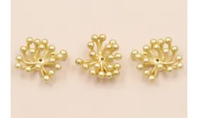 Colgante ramillete 15*15mm Oro Mate / Cuentas Metálicas de Latón / Zamak