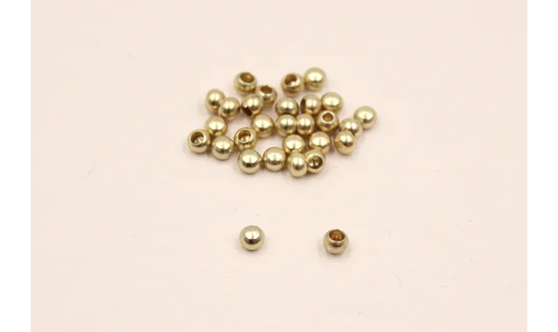 Bolita terminal Oro Mate 3*1,5mm / Cuentas Metálicas de Latón / Zamak