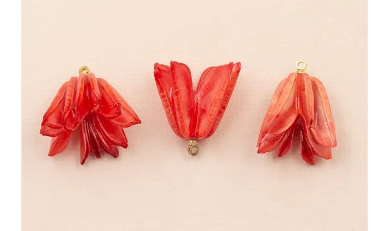 Flor Natural Campanilla Resina 25*20 Frambuesa /Cuentas de  Nacar 