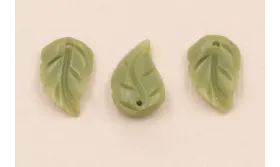 Hoja Resina Coral 15*8mm Verde /Cuentas de  Plástico / Resina 