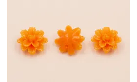 Flor Resina coral Color Salmón 15mm Diam /Cuentas de  Plástico / Resina 