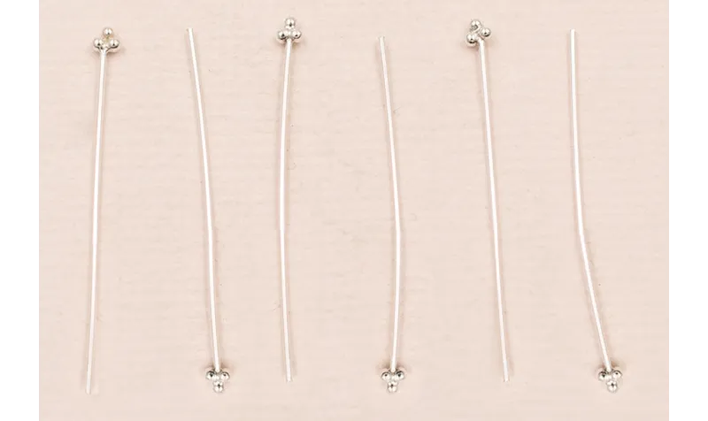 ALFILER 30MM TRES BOLAS PLATA LEY / Alfileres de Plata 925