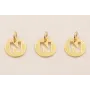 Colgante letra N 10mm Baño Oro 18K, 3Micras / Cuentas Metálicas de Baño Oro 3 Micras 18K
