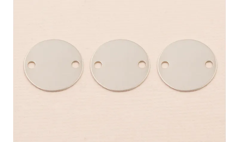 Chapita PLATA LEY 15mm doble agujero / Cuentas Metálicas de Plata 925