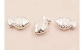 Pieza Pez trasversal Plata 925 11*7mm / Cuentas Metálicas de Plata 925