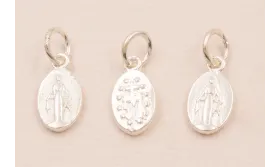 Medalla Virgen Plata 925 12*6mm / Cuentas Metálicas de Plata 925