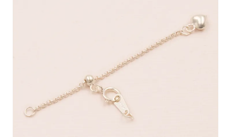 Cierre completo P.925 con cadena y corazon / Cierres de Plata 925