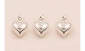 Colgane corazón Plata 925 7*5mm / Cuentas Metálicas de Plata 925