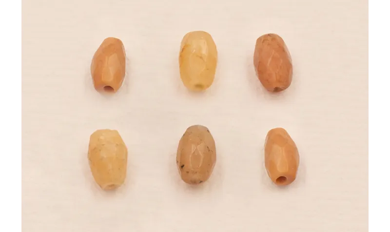 Ristra 40cms Ovalos facetados Piedra 6*4 tostado / Semipreciosas de 