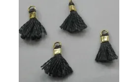 Micro pompon 10mm long. Gris Piedra /Cuentas de  Tela 