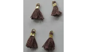 Micro pompon 10mm long. Marrón /Cuentas de  Tela 