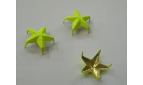 Tachuela estrella 16mm amarillo fluor / Cuentas Metálicas de Latón / Zamak