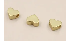 Cuenta Mini corazón 6*5mm Oro Mate / Cuentas Metálicas de Latón / Zamak