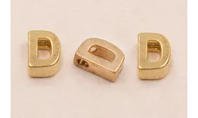 Letra D 7*6*2 Oro / Cuentas Metálicas de Latón / Zamak