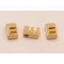Letra E 7*6*2 Oro / Cuentas Metálicas de Latón / Zamak