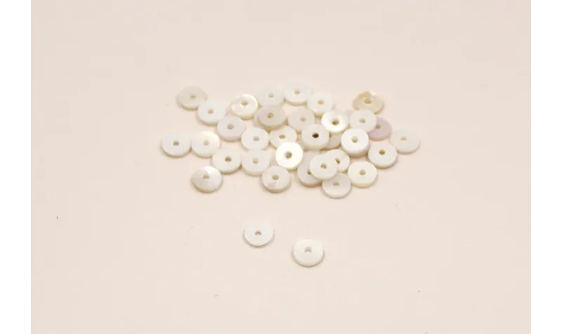 Disco plano Nacar 5mm agujero de 1mm /Cuentas de  Nacar 