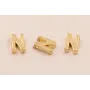 Letra N 7*6*2 Oro / Cuentas Metálicas de Latón / Zamak