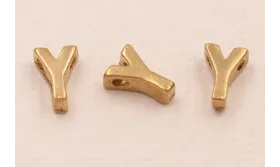 Letra Y 7*6*2 Oro / Cuentas Metálicas de Latón / Zamak
