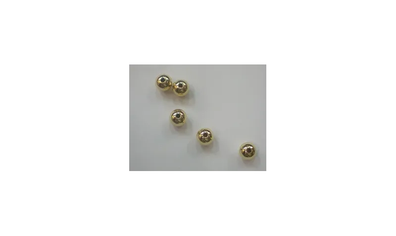 Bola 6mm con baño Dorado /Cuentas de  Plástico / Resina