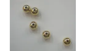Bola 6mm con baño Dorado /Cuentas de  Plástico / Resina