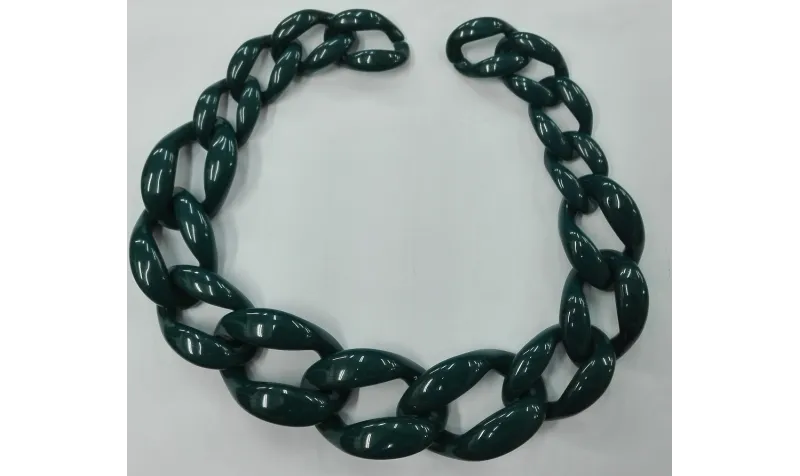 CADENA DE 54CMS * 4,5  Verde opaco /Cuentas de  Plástico / Resina
