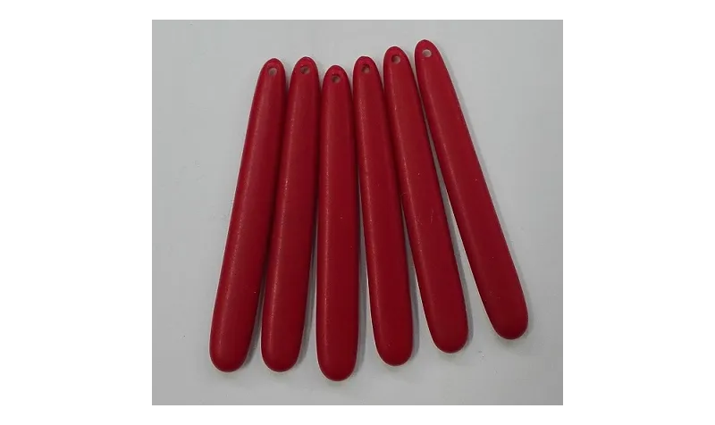 Pieza colgante plastico Rojo 60*8*4mm /Cuentas de  Plástico / Resina