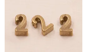 Pieza Número 2 7*6*2 Oro / Cuentas Metálicas de Latón / Zamak