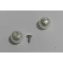 Perla 10mm con medio agujero y con remache /Cuentas de  Plástico / Resina