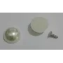 Media Perla 12mm con medio agujero y con remache /Cuentas de  Plástico / Resina