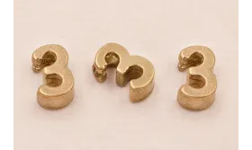 Pieza Número 3 7*6*2 Oro / Cuentas Metálicas de Latón / Zamak
