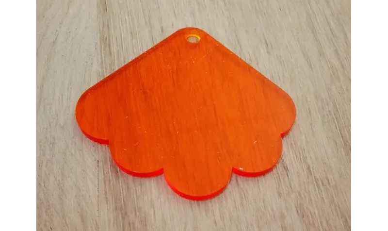 Metacrilato: Abanico triangular Naranja 52*57mm /Cuentas de  Plástico / Resina